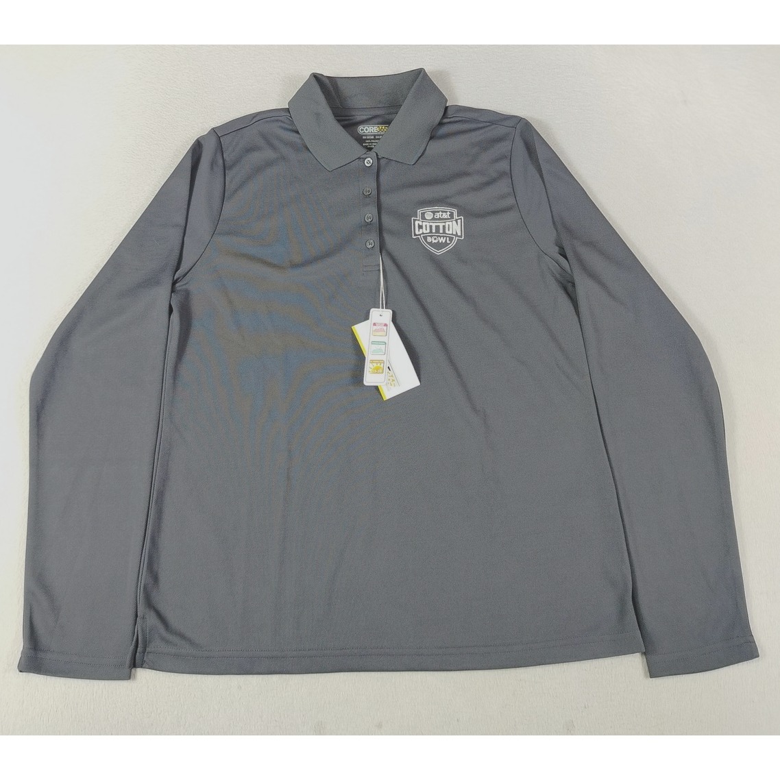 Core365 Polo Shirt Womens Medium Gray Cotton Bowl Ncaa Football Moisture Wicking